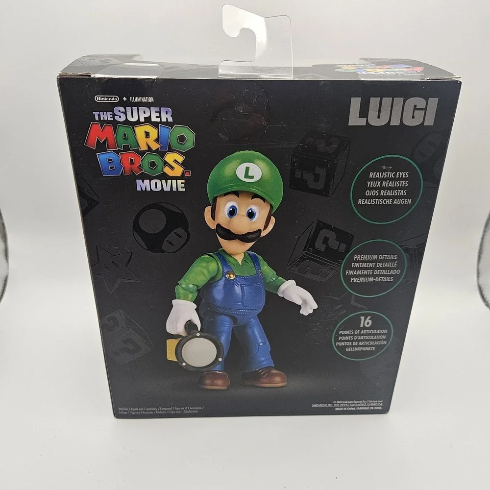 Nintendo Super Mario Bros. LUIGI Action Figure with Flashlight 2023 For Ages 3+